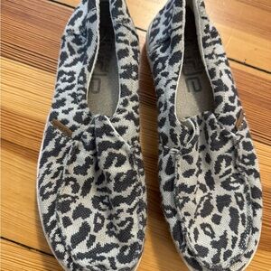 Hey Dude Black and Gray Leopard Women's Flats
